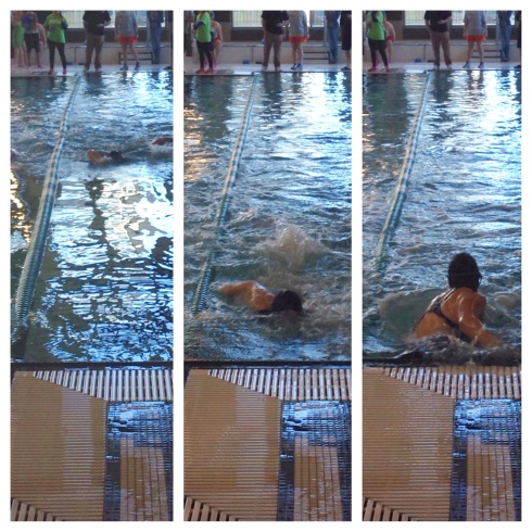 Sarah rocking the 300 m swim. 